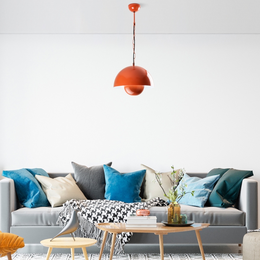 Lámpara colgante KURE 1xE27/40W/230V naranja