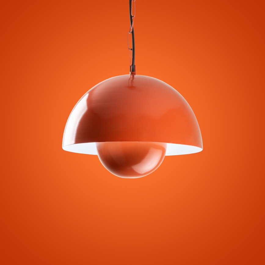 Lámpara colgante KURE 1xE27/40W/230V naranja