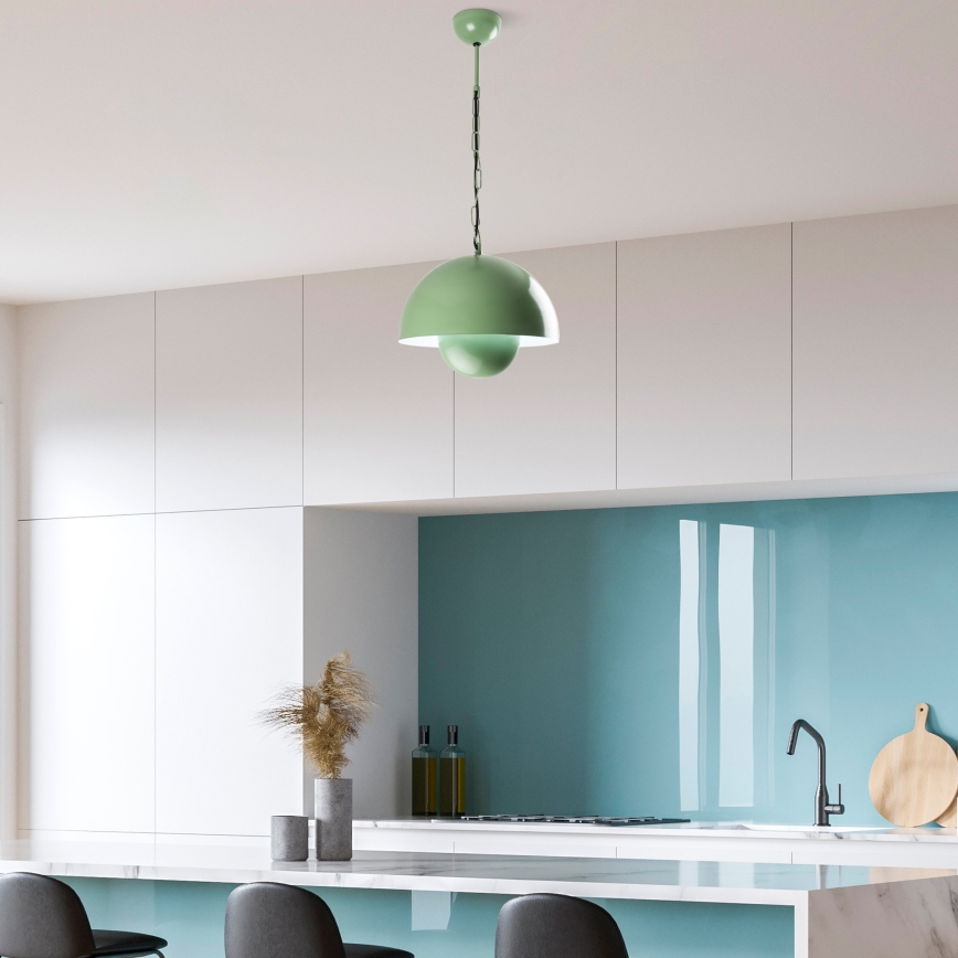 Lámpara colgante KURE 1xE27/40W/230V verde