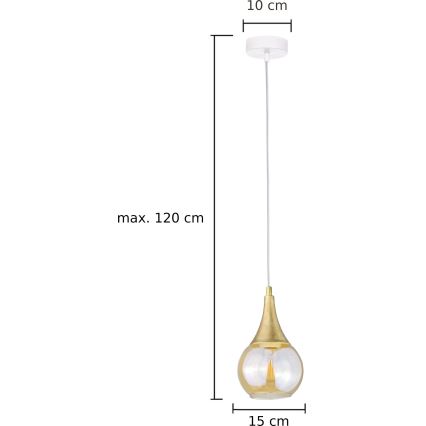 Lámpara colgante LACRIMA WHITE 1xE27/60W/230V