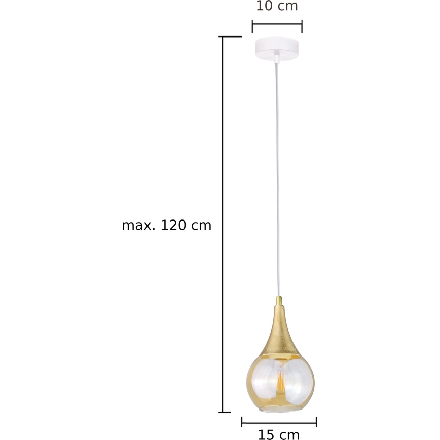 Lámpara colgante LACRIMA WHITE 1xE27/60W/230V