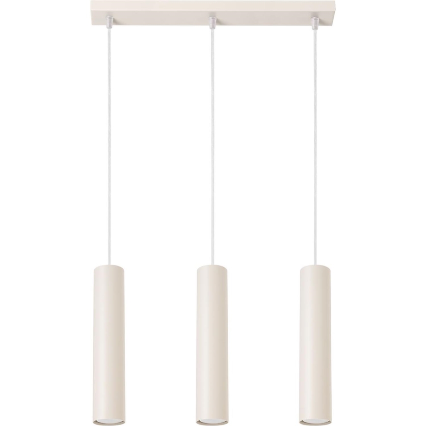 Lámpara colgante LAGOS 3xGU10/10W/230V color crema