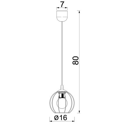 Lámpara colgante LAPS 1xE27/15W/230W negro