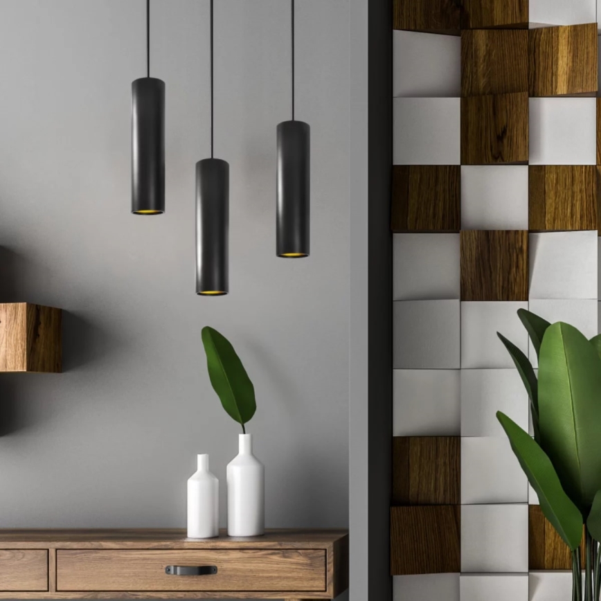 Lámpara colgante LATI 1xGU10/8W/230V negro