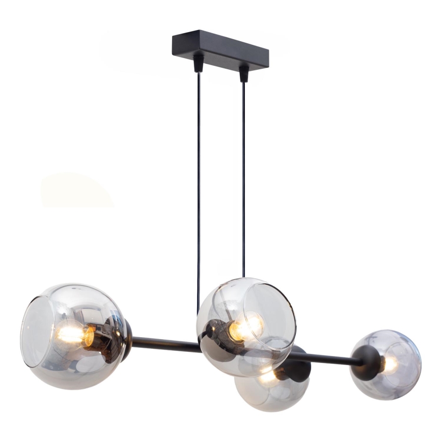Lámpara colgante LATIL 4xE27/60W/230V negro