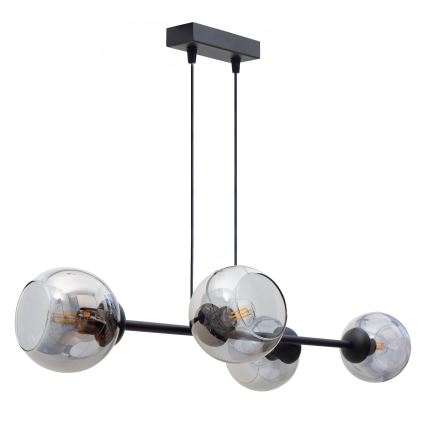 Lámpara colgante LATIL 4xE27/60W/230V negro