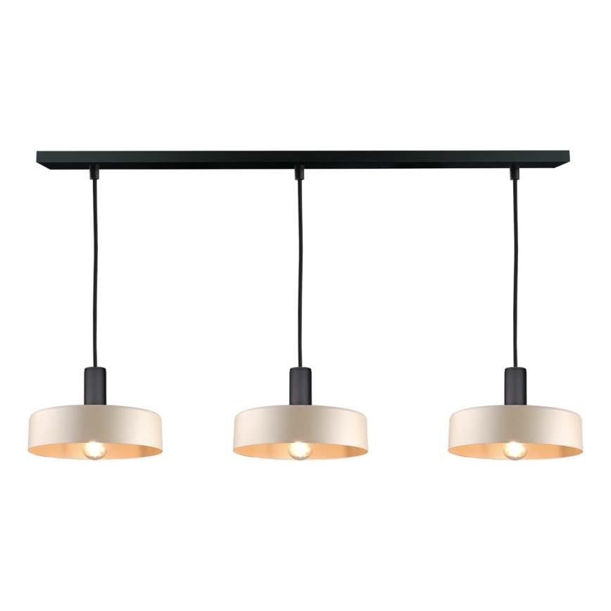 Lámpara colgante LATTE 3xE27/60W/230V beige/negro