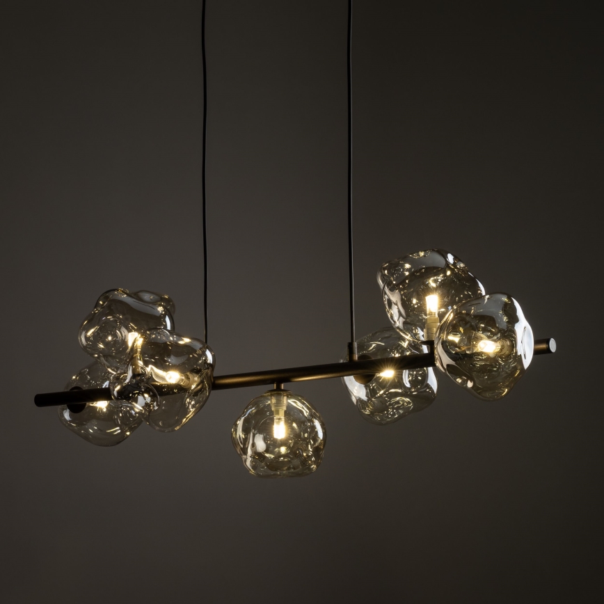 Lámpara colgante LAVA 7xG9/8W/230V bronce/beige ahumado