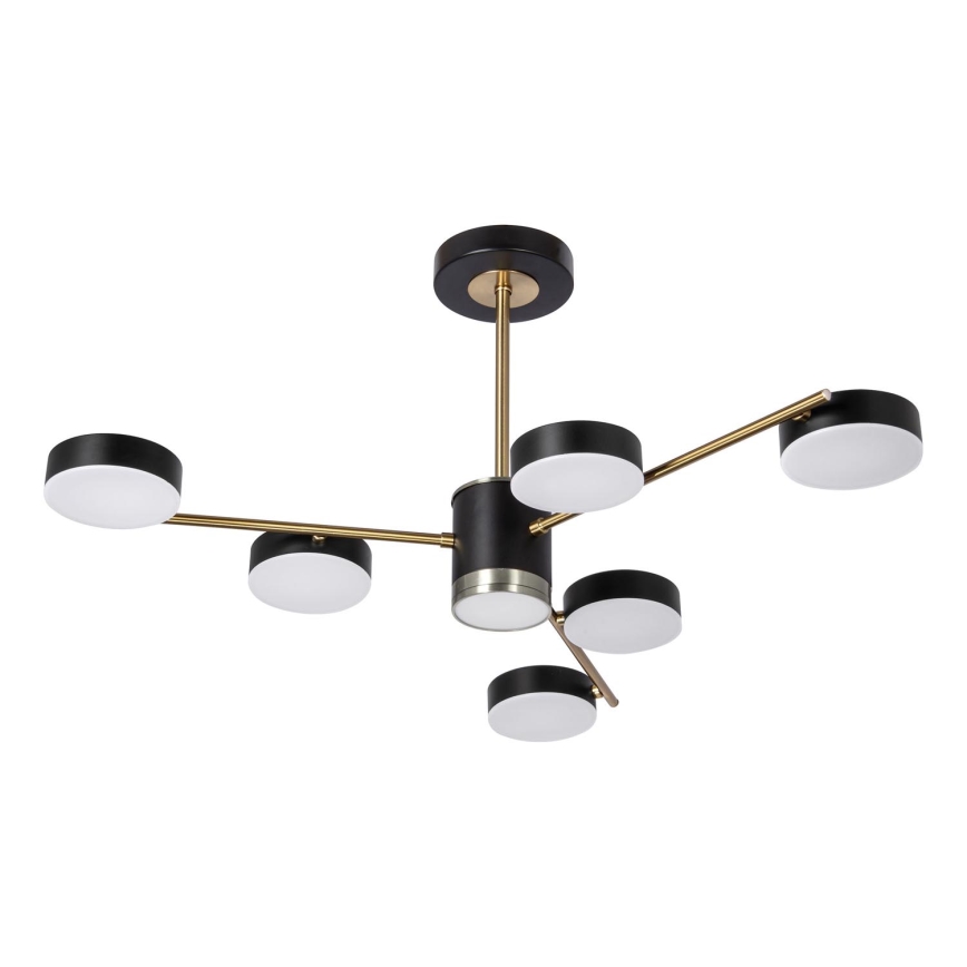 Lámpara colgante LED 6xLED/7W/230V + LED/6W 3000-6000K diá. 69 cm dorado/negro