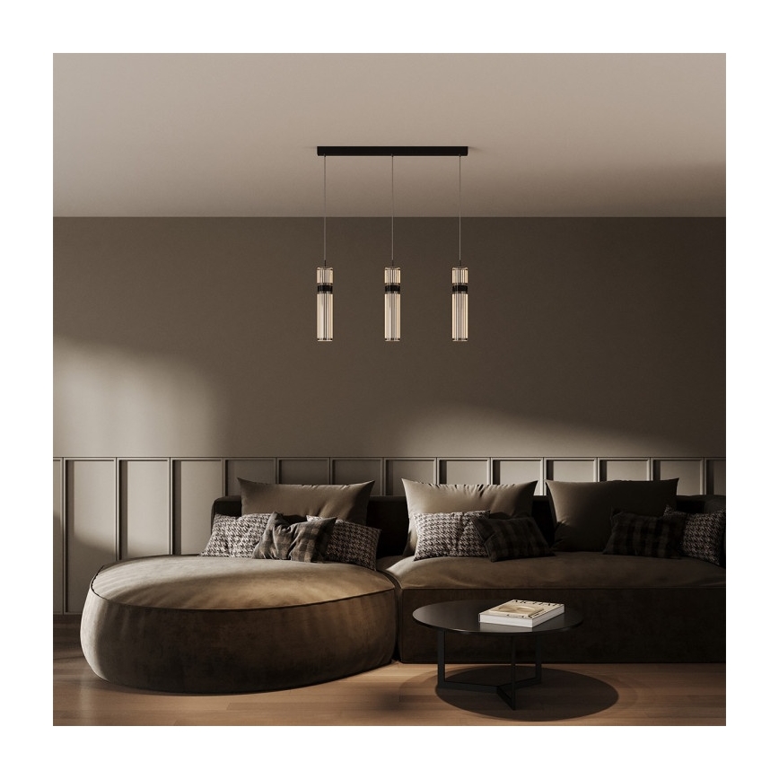 Lámpara colgante LED AMBIENTE con cable 3xLED/6W/230V 3000/4000/6000K negra