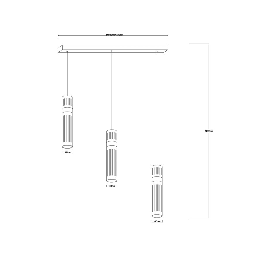 Lámpara colgante LED AMBIENTE con cable 3xLED/6W/230V 3000/4000/6000K negra