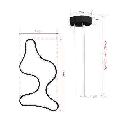 Lámpara colgante LED ARTISAN LED/36W/230V 6500K negra