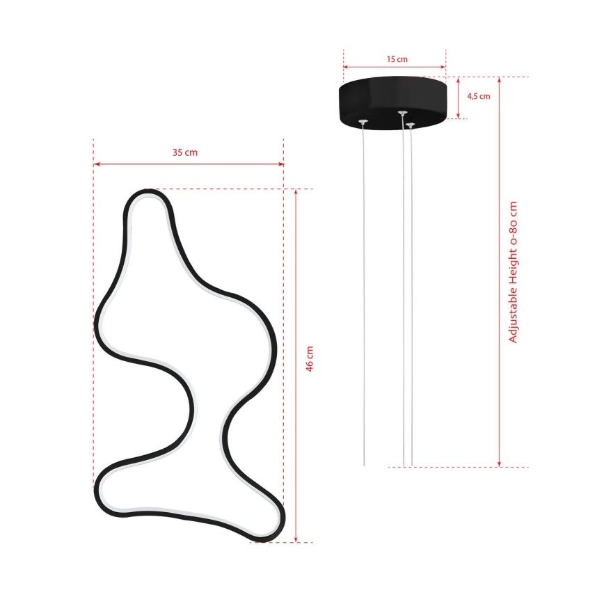 Lámpara colgante LED ARTISAN LED/36W/230V 6500K negra