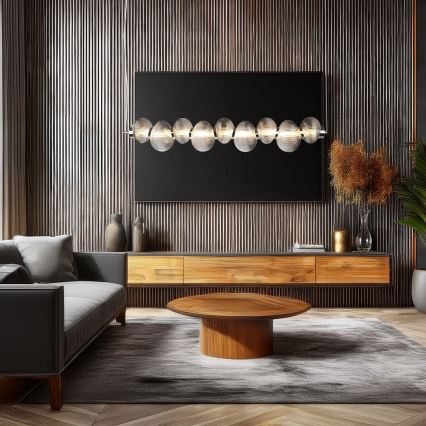 Lámpara colgante LED BOLLA con cable 32W/230V cromo brillante/gris ahumado