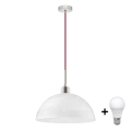 Lámpara colgante LED con cable 1xE27/60W/230V blanco/rojo