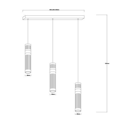 Lámpara colgante LED con cable AMBIENTE 3xLED/6W/230V 3000/4000/6000K cromo brillante