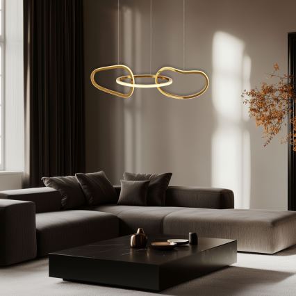Lámpara colgante LED con cable ANNELI LED/30W/230V 80 cm dorada