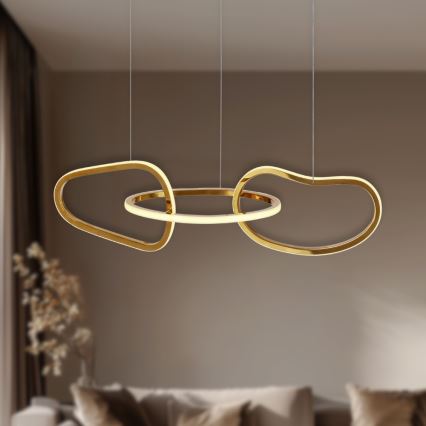 Lámpara colgante LED con cable ANNELI LED/30W/230V 80 cm dorada