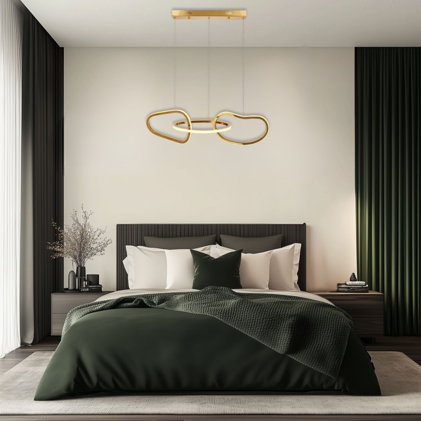 Lámpara colgante LED con cable ANNELI LED/30W/230V 80 cm dorada