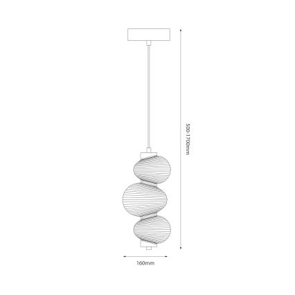 Lámpara colgante LED con cable BOLLA LED/12W/230V Ø 16 cm dorado/beige ahumado