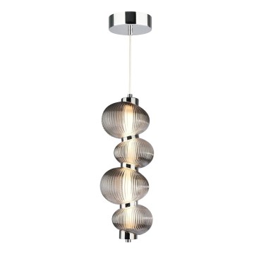 Lámpara colgante LED con cable BOLLA LED/17W/230V Ø 16 cm cromo brillante/gris ahumado
