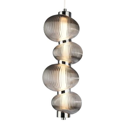 Lámpara colgante LED con cable BOLLA LED/17W/230V Ø 16 cm cromo brillante/gris ahumado