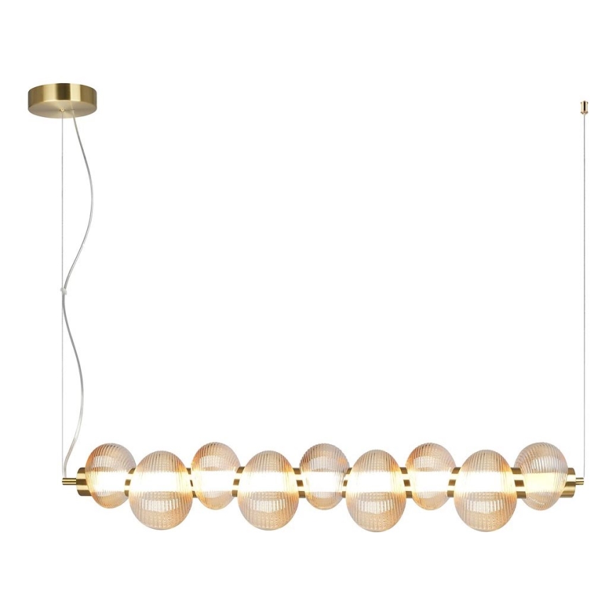 Lámpara colgante LED con cable BOLLA LED/32W/230V dorada/beige ahumado