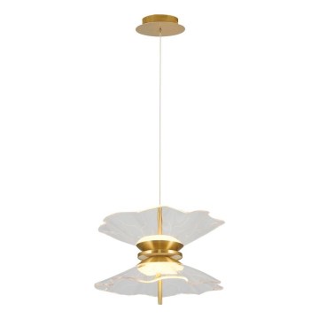 Lámpara colgante LED con cable BUTTERFLY 2xLED/10W/230V 3000K dorada