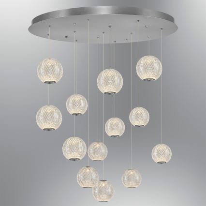 Lámpara colgante LED con cable CREMONA 13xLED/5W/230V 3000K cromo mate