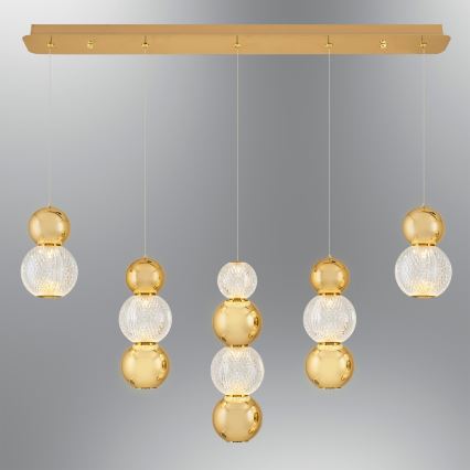 Lámpara colgante LED con cable CREMONA LED/27W/230V 3000K en acabado dorado