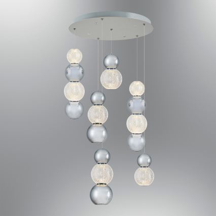 Lámpara colgante LED con cable CREMONA LED/34W/230V 3000K cromo mate