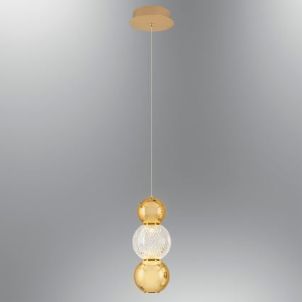 Lámpara colgante LED con cable CREMONA LED/5W/230V 3000K dorada