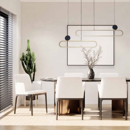 Lámpara colgante LED con cable FLORENTYNA LED/48W/230V 4000K dorado/negro