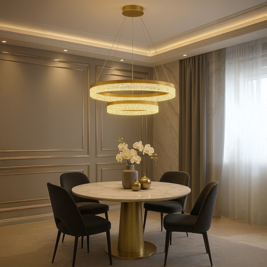 Lámpara colgante LED con cable GALA LED/54W/230V Ø 60 cm dorada