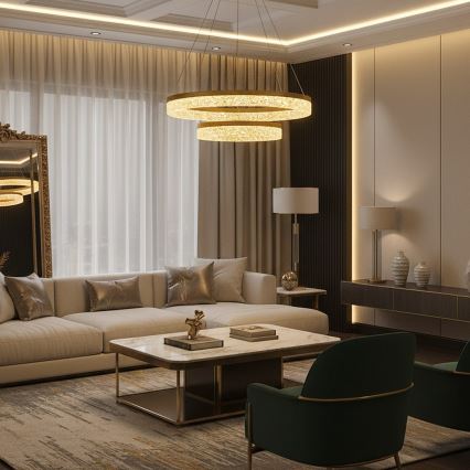 Lámpara colgante LED con cable GALA LED/54W/230V Ø 60 cm dorada