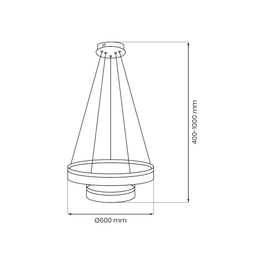 Lámpara colgante LED con cable GALA LED/54W/230V Ø 60 cm dorada