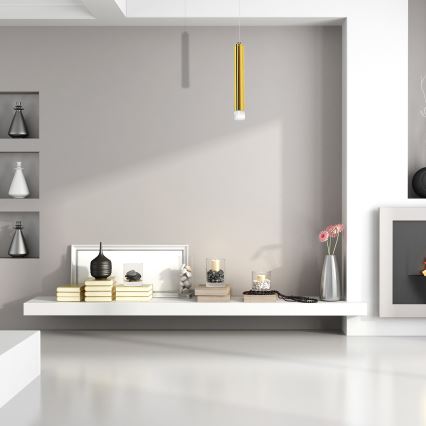 Lámpara colgante LED con cable GOLDIE LED/5W/230V dorada