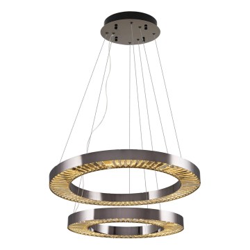 Lámpara colgante LED con cable JESI LED/140W/230V 3000K Ø 100 cm plateada