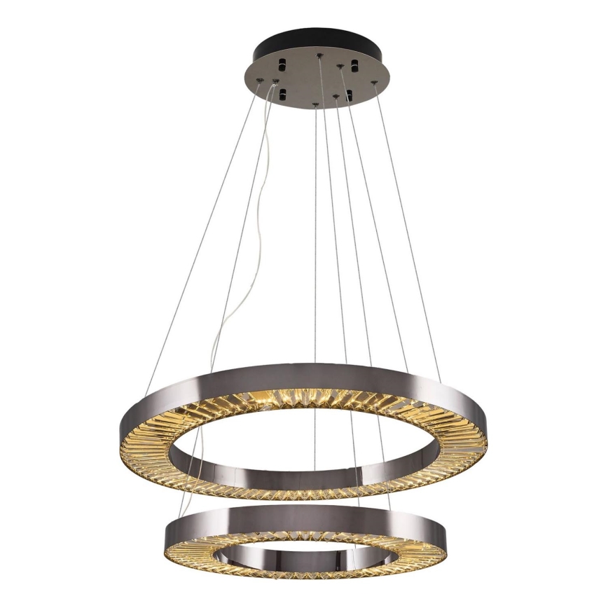 Lámpara colgante LED con cable JESI LED/140W/230V 3000K Ø 100 cm plateada