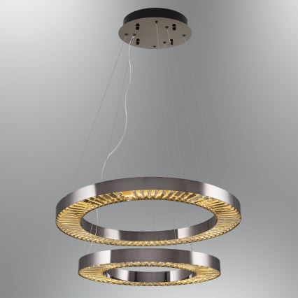 Lámpara colgante LED con cable JESI LED/140W/230V 3000K Ø 100 cm plateada