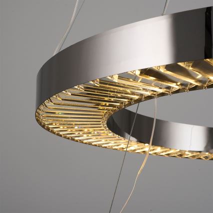 Lámpara colgante LED con cable JESI LED/140W/230V 3000K Ø 100 cm plateada