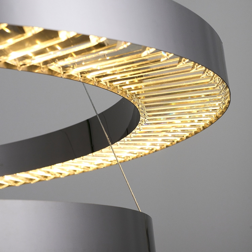 Lámpara colgante LED con cable JESI LED/140W/230V 3000K Ø 100 cm plateada