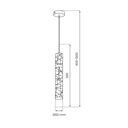 Lámpara colgante LED con cable LAGOS LED/8W/230V dorada