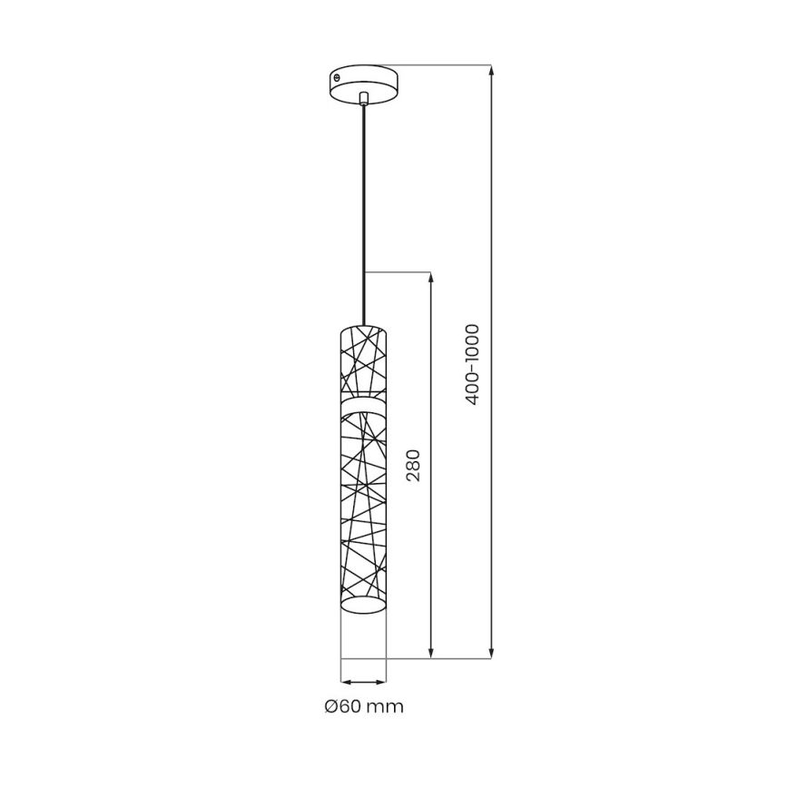Lámpara colgante LED con cable LAGOS LED/8W/230V dorada