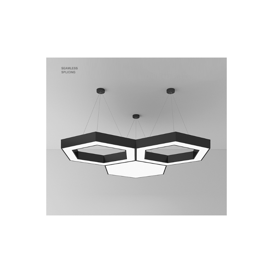 Lámpara colgante LED con cable LED/20W/230V negra