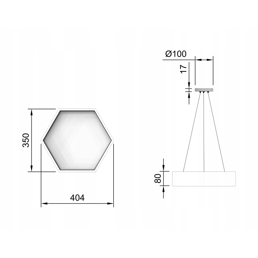 Lámpara colgante LED con cable LED/20W/230V negra