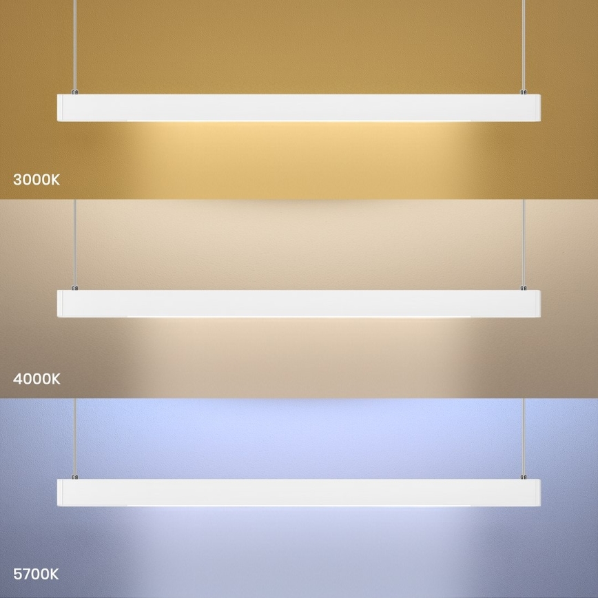 Lámpara colgante LED con cable LINEA LED/36W/230V 3000/4000/5700K CRI 90 blanca