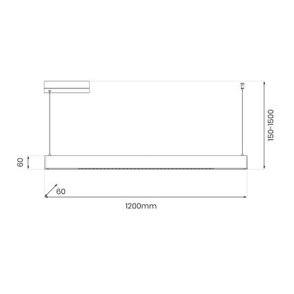 Lámpara colgante LED con cable LINEA LED/36W/230V 3000/4000/5700K CRI 90 blanca