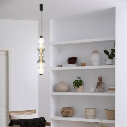 Lámpara colgante LED con cable LUMMI LED/19W/230V negro/ahumado