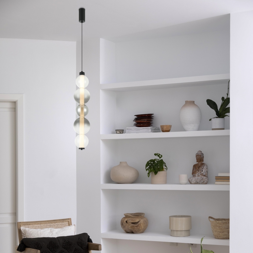 Lámpara colgante LED con cable LUMMI LED/19W/230V negro/ahumado